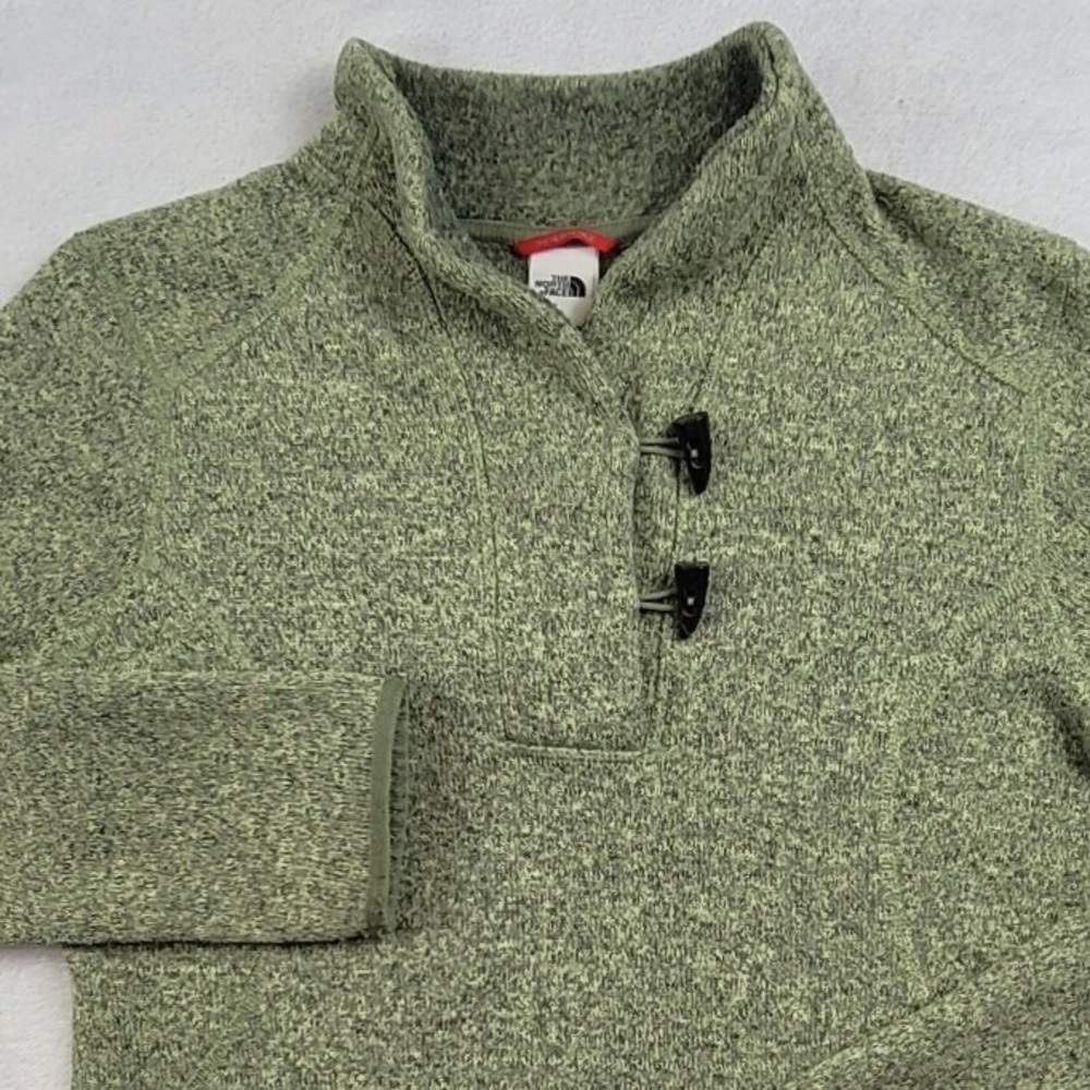 The North Face Womens Crescent Sunset Toggle Pullover Sweater Green Heather M